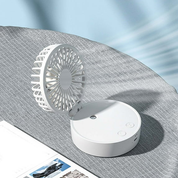 Portable Fans Under $50, Hwkond Portable Desk Fan Handheld Spray Folding Fans With Color Changing Light 1200mah Battery Powered Mini Hanging Fan for Travel