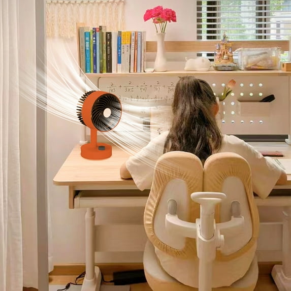 Portable Fans Under $50, Hwkond Portable Desktop Fan Infinitely Adjustable Gears Fan Strong Wind Quiet Work Fan for Home Bedroom Office Desk Outdoor