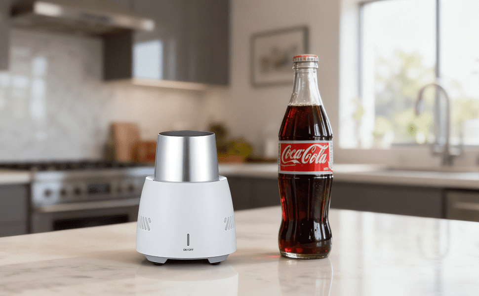 Portable Fast-Cooling Cooler, Electric Beverage Cooler, Speedy Chilling Cup, Mini Mobile Cooler, Desktop Instant Cooling Machine, Metal Liner, Car Use, for Canned Drinks and Beer