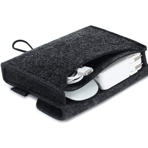 Portable Felt Storage Bag, Electronics Accessories Protective Case Pouch for MacBook Power Adapter, Mouse, Cellphone, Cables, SSD, HDD, Power Bank, Portable External Hard Drive