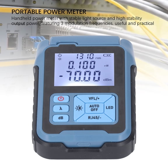 Portable Fiber Optic Power Meter Tester for Telecom Maintenance 850-1650nm Range InGaAs Detector SC FC ST Universal Connectors 2.5mm