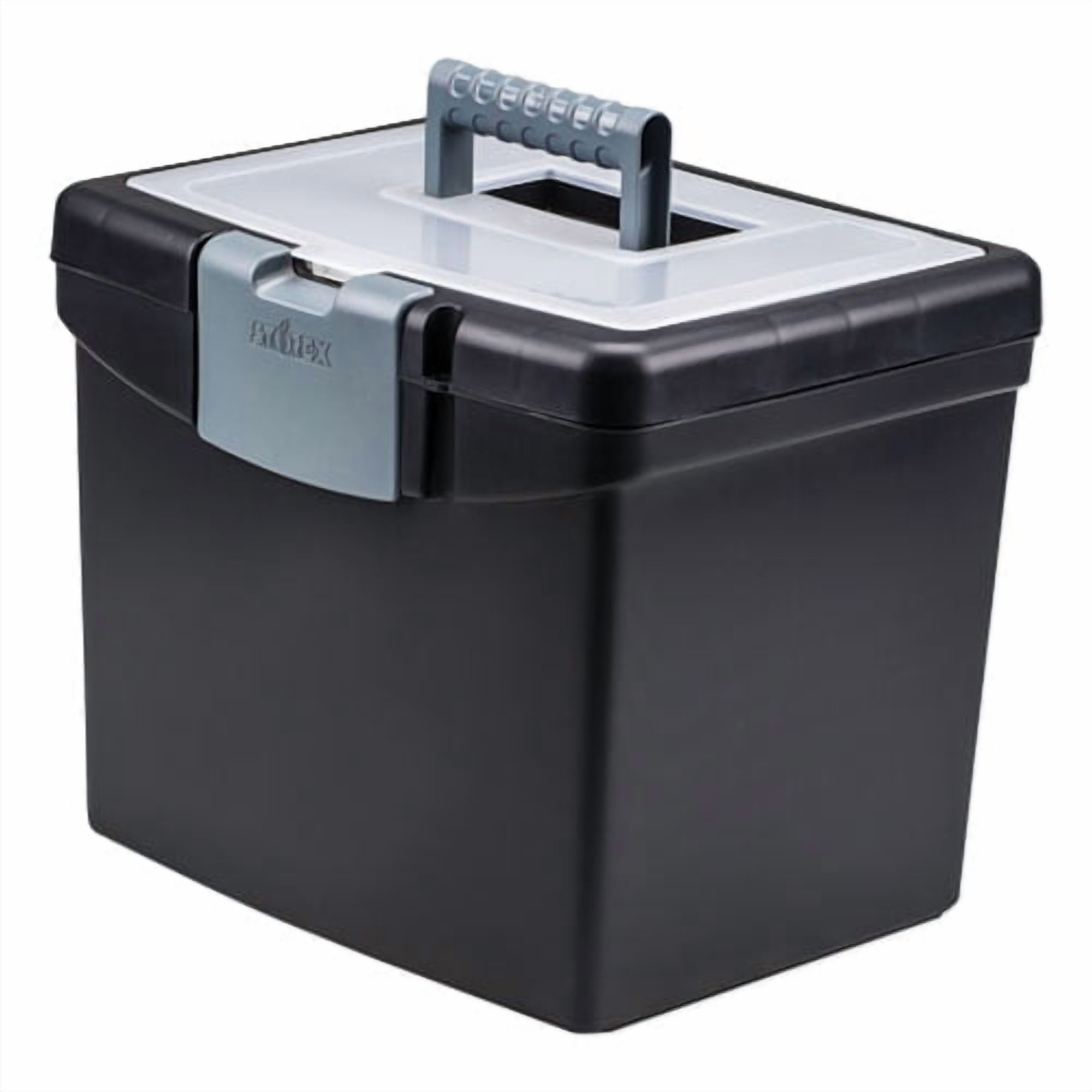 Portable File Box With Large Organizer Lid, Letter Files, 13.25" X 10. ...