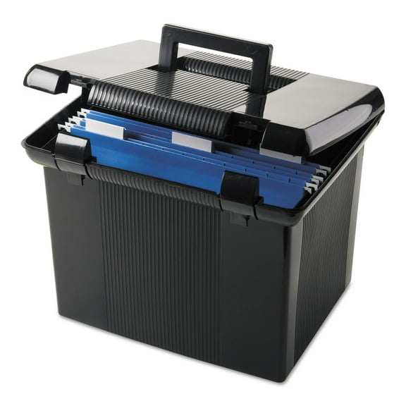 "Portable File Boxes, Letter Files, 13.88"" X 14"" X 11.13"", Black | Bundle of 5 Each"