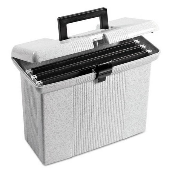 Portable File Boxes, Letter Files, 14.88" X 6.5" X 11.88", Granite | Bundle of 10 Each