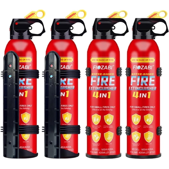 Portable Fire Spray With Bracket Portable Aerosol Extinguisher for ALL FIRES inc. Li-ion Battery Fires-Emergency Equipment for Home, Kitchen, Fireplace, Grill, Car, Caravan 620ML(4 pack)