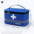 Portable First Aid Kit with Reflective Strip, Handheld Travel Medicine And Medication Storage Bag (1PC Blue L)