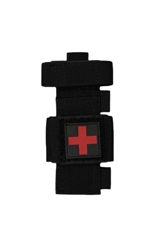 Portable First Aid Pouch, Nylon Waterproof Emergency Gear, Tourniquet Holder, 16x7cm, 1 Count