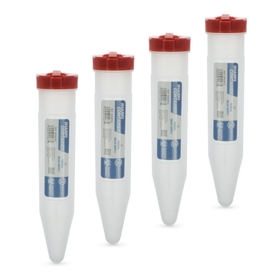 Portable First Aid Transportable Sharps Container with Locking Mechanism by Medical Sales Supply (Pack of 4)