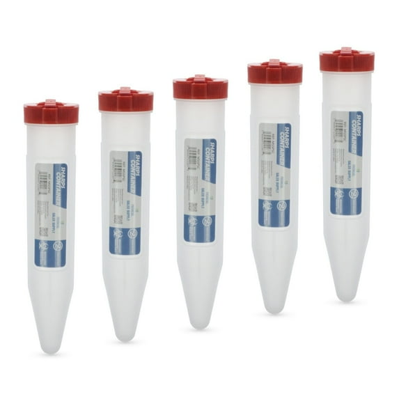 Portable First Aid Transportable Sharps Container with Locking Mechanism by Medical Sales Supply (Pack of 5)