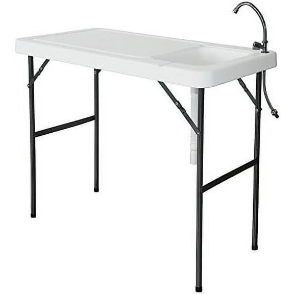 Portable Fish Cleaning Table with Sink, Folding Outdoor Camping Sink Station, Heavy Duty Fillet Table with Faucet for Dock Beach Patio Picnic$$Sport & Recreation Other