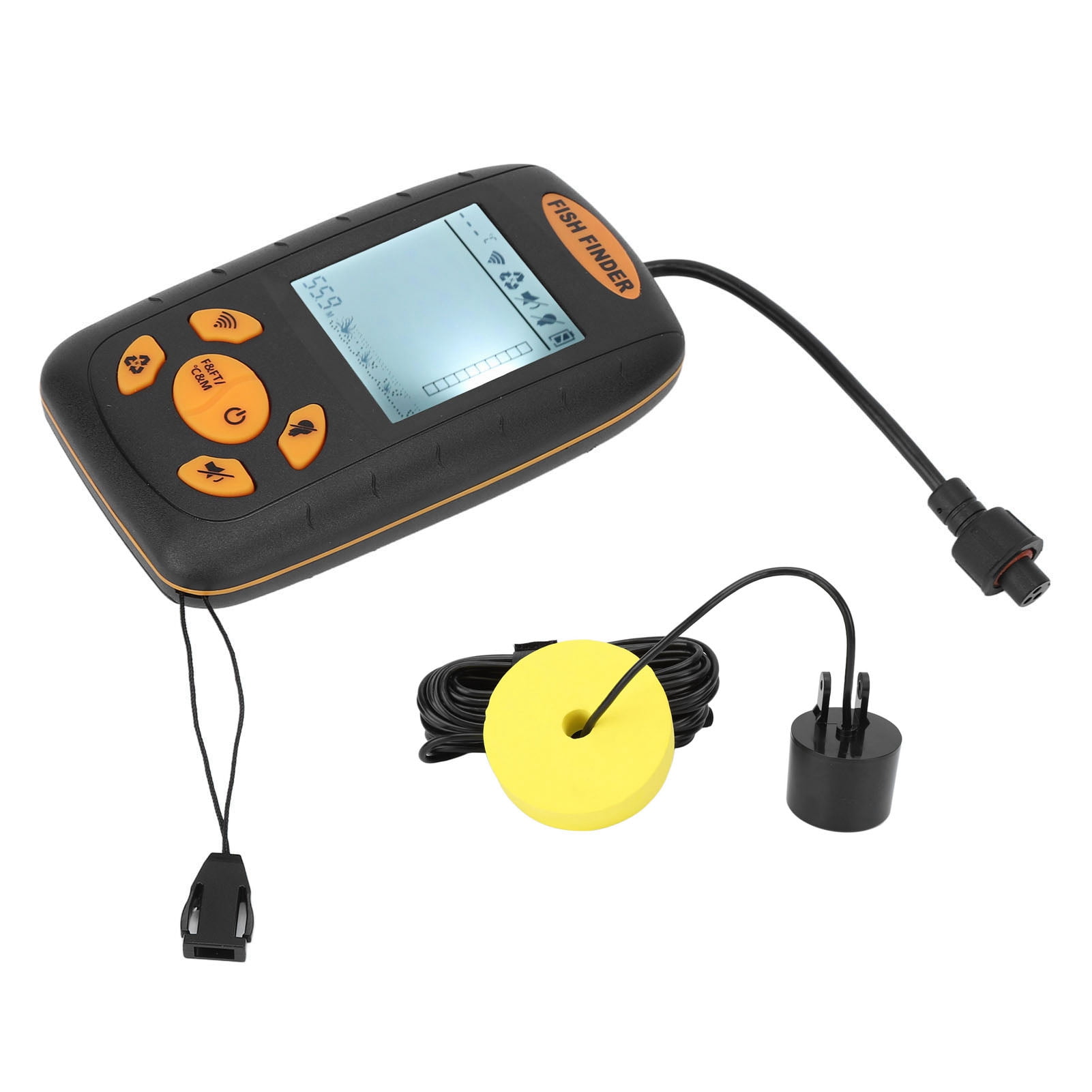 Portable Fish Depth Finder, Multifunctional 5 Level Sensitivity Adjustment  Sonar Sensor Fish Finder For Husband For Ice Fishing For Kayak