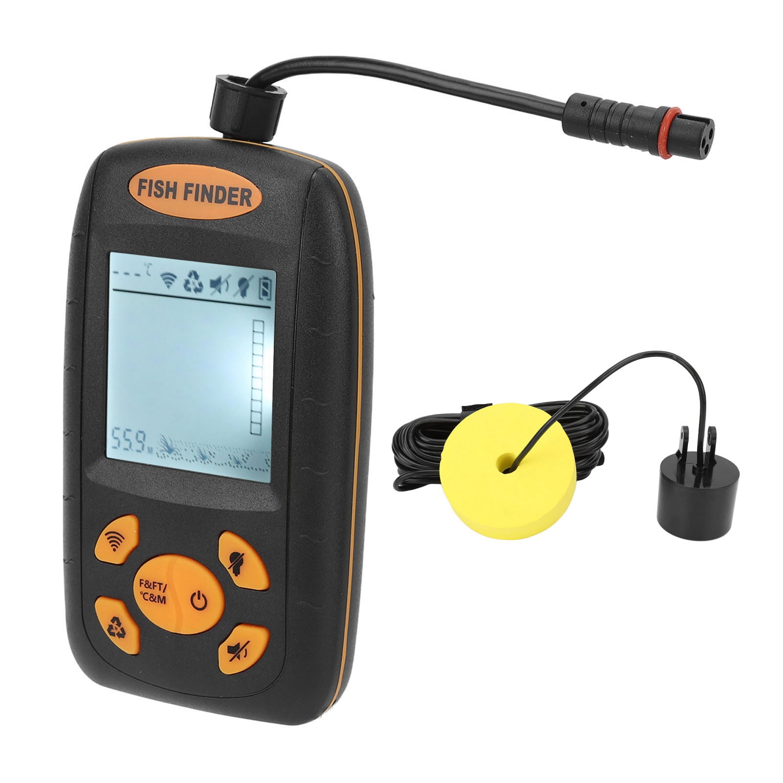 Portable Fish Finder,100M/328Feet Kayak Handheld Depth Finder Sonar