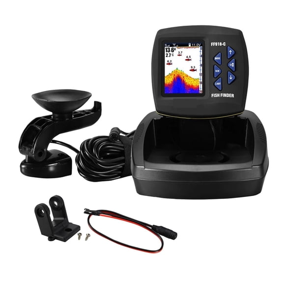 Portable Fish Finder Wireless Sonar Sensor Fishing Depth Finder Locator Fishfinder with Wired ,Clear Depth Display