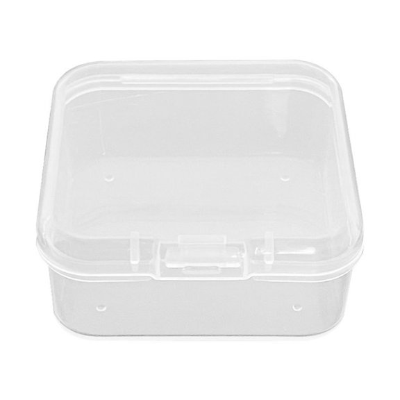 Portable Fishing Bait Storage Box Transparent Plastic Tackle Organizer for Hooks, Soft Baits & Lures, Compact 4.5 x 4.5 x 2 cm, Lightweight 5 g