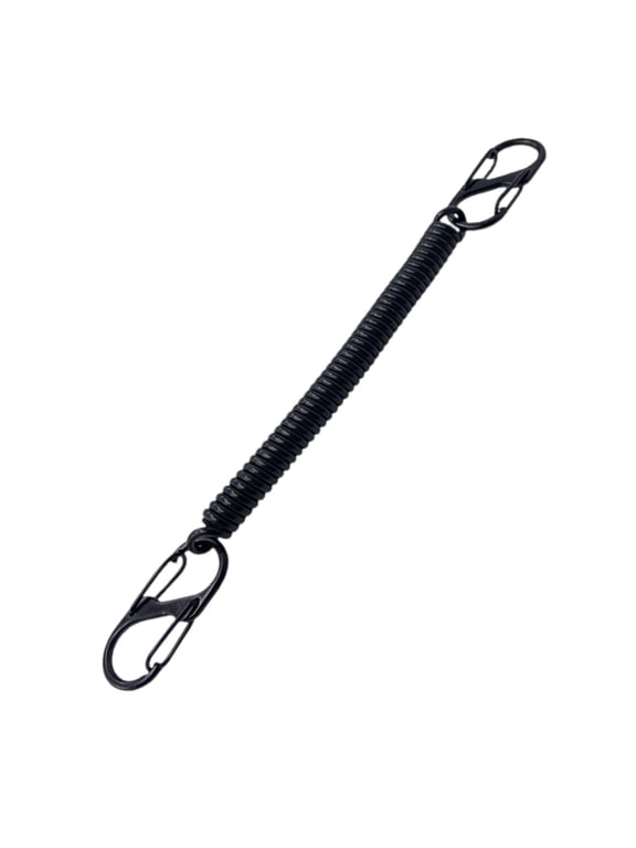 Portable Fishing Lanyards Antilost Keychains Backpacks Spring Belt Retractable Coiled Tethers with Carabiner Easy to Use