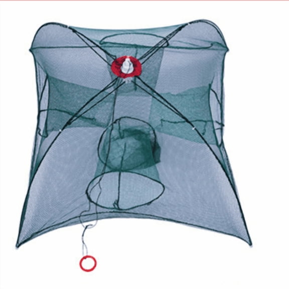 Portable Fishing Net Shrimp Cage Nylon Foldable Fish Trap Collapsible Mesh Trap for Outdoor Fishing