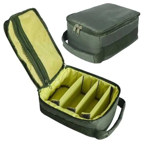 Portable Fishing Reel Storage Bag, Zipper Tackle Organizer Case for Fly Lure Line and Gear