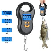Portable Fishing Scale, EEEkit 110lb Digital Hanging Hook Scale with Backlit LCD Display for Luggage