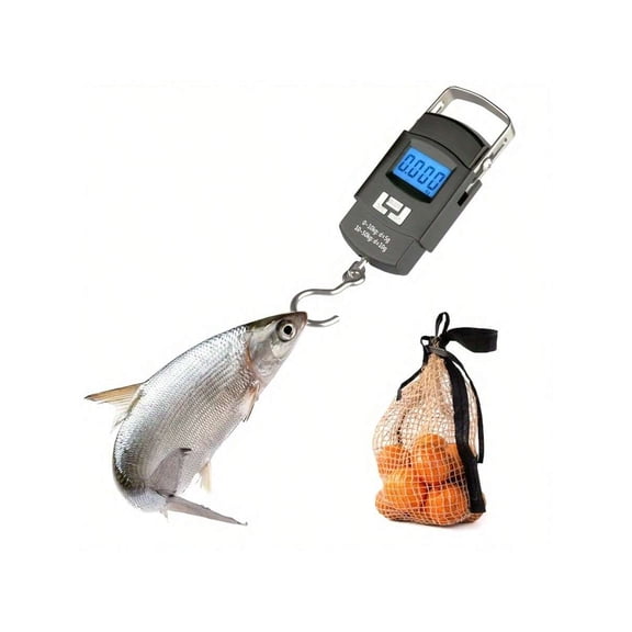 Portable Fishing Scale With Backlit LCD Screen 110lb 50kg Capacity Lightweight Digital Scale Suitable For Fishing Hooks Tackle Bags Suitcases
