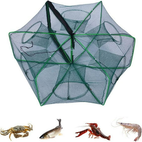Portable Fishing Trap Kit - Foldable Minnow/Crawfish/Crab Trap with Mesh Net | Durable Collapsible Design for Freshwater Fishing Gear