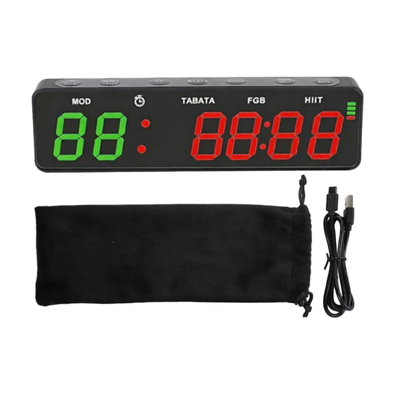 Portable Fitness Timer With Rechargeable Battery And LED Display Magnetic Charging Timer For Workouts And Cooking