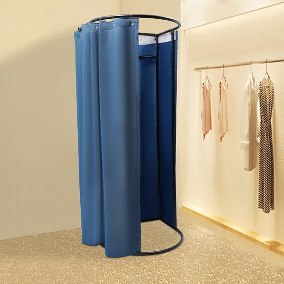 Portable Fitting Room, Clothing Store Changing Room Metal Frame Dressing Room with Shading Curtain Movable Fitting Room for Indoor Outdoor Activity and Shopping Mall