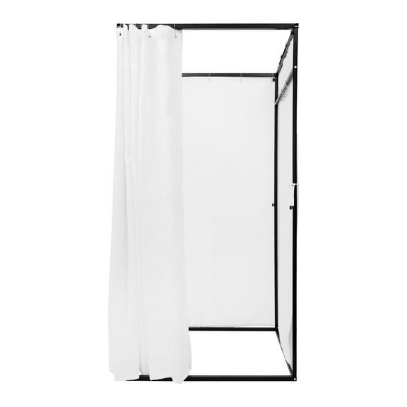 Freestanding Portable Fitting Room,White,Iron & Linen,3 - 4 People Capacity,77lbs Load,Detachable,for Shops/Events