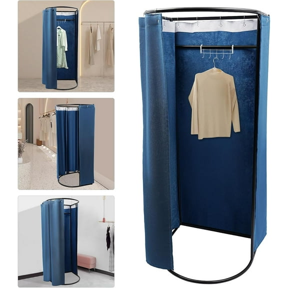 Portable Fitting Room, Modern Changing Room with Shading Curtain, Clothing Store Fitting Room for Shopping Centers/Malls/Exhibitions/Bridal Shop 33.4 x 31.4 x 78.7 inches