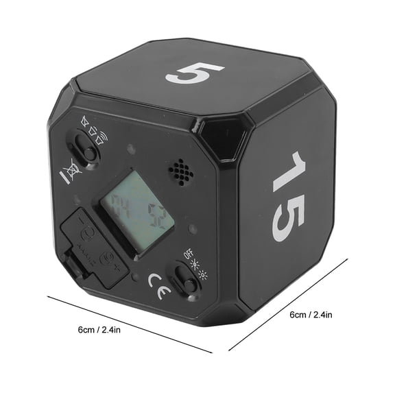 Portable Flip Timer, 5/15/25/45 Min Intervals, Silent Audible Modes, Kitchen, Work, Exercise