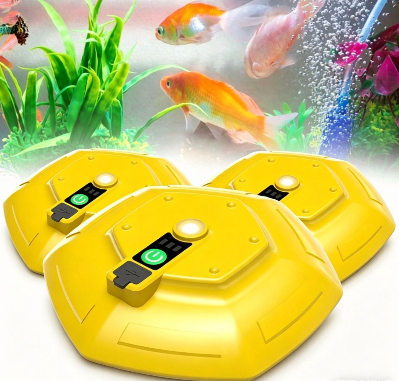 Portable Floating Fish Tank Aerator – 3000mAh Rechargeable Oxygen Pump with IPX7 Waterproof, USB-C for Fishing Bait Bucket