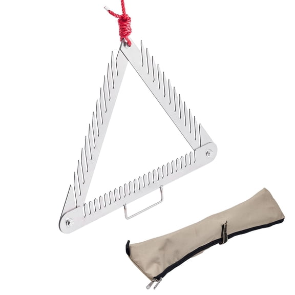Portable Floating Pond Weed Cutter,24 " 3-Sided Lake Rake with 30ft Rope&Handle,Foldable Stainless Steel Aquatic Weed Remover for Lakes and Ponds