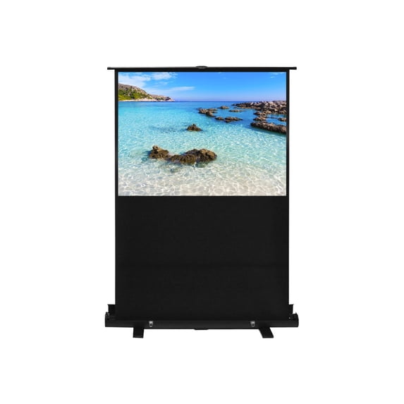 Portable Floor Screen 4:3 Format, Matte White Fabric, Screen Size 64x48