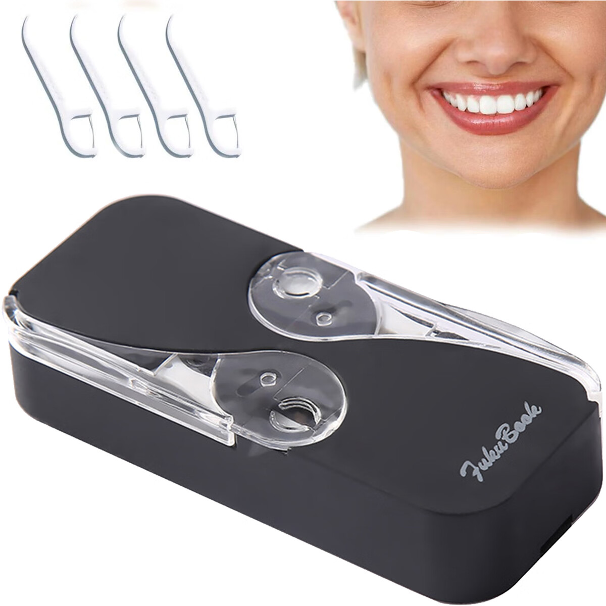 Portable Floss Dispenser with 12 Flosses Popup Automatic Dental Floss