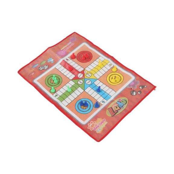 Portable Flying Chess Game Set, Non-Woven Fabric Folding Board with 16 Pieces and Dice, Educational Board Game for Family Fun