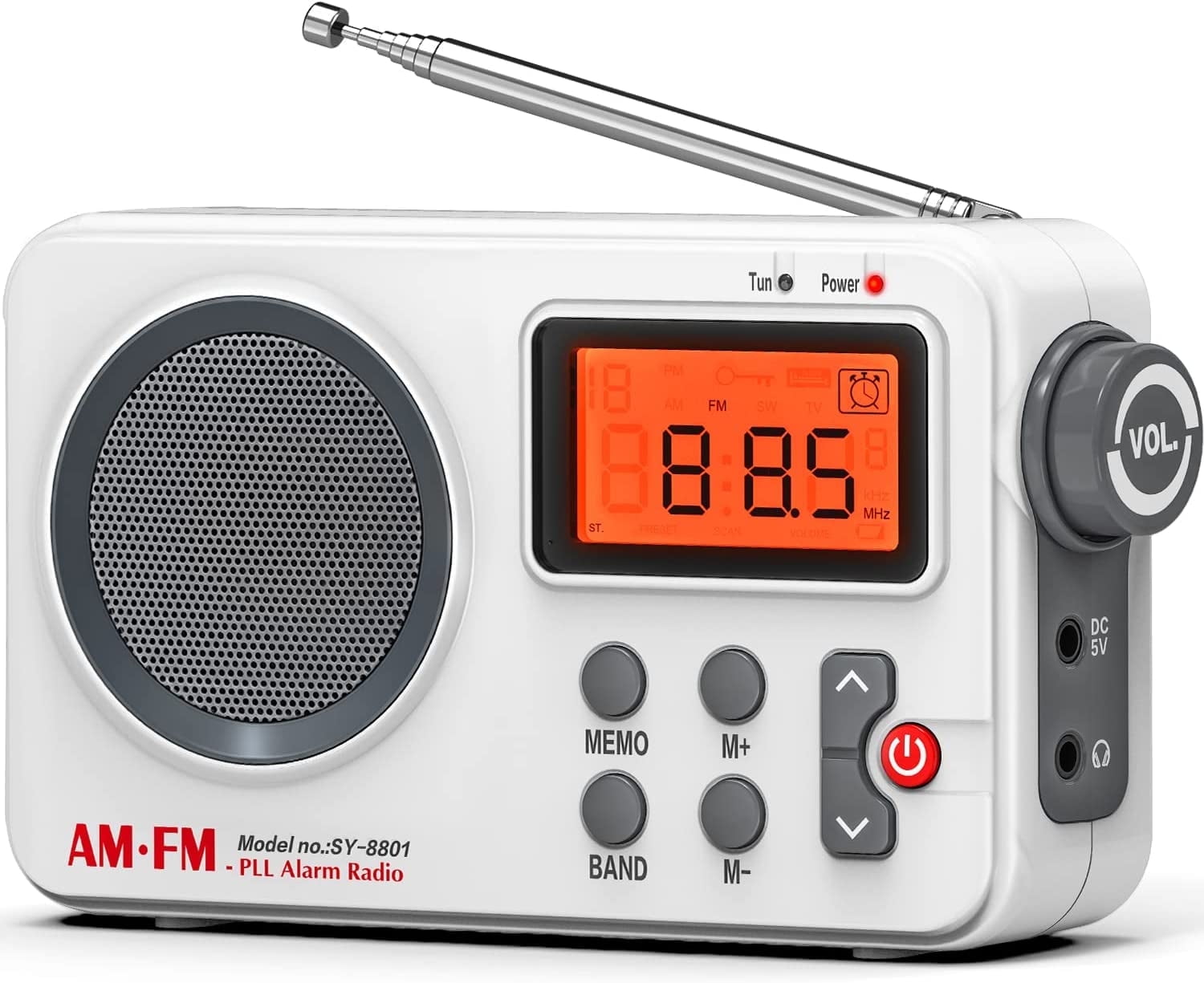 Topoint Portable AM FM Radio with Digital Time Display Loud Speaker ...