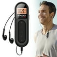 thumbnail image 1 of Portable Fm Radio with Digital Tuning, Rechargeable, Belt Clip, Earphone Jack, for Gym, Jogging & Camping Pocket Radio, Mini Radio by Goohae,Black, 1 of 7