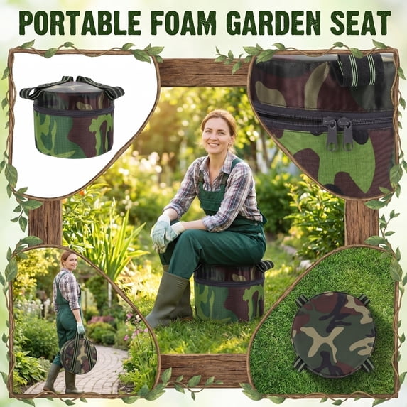 Portable Foam Garden Stool and Kneeling Pad for Outdoor Yard Work, Lightweight Gardening Seat for Planting, Patio Chair, Decorations and Spring Garden Gifts, A