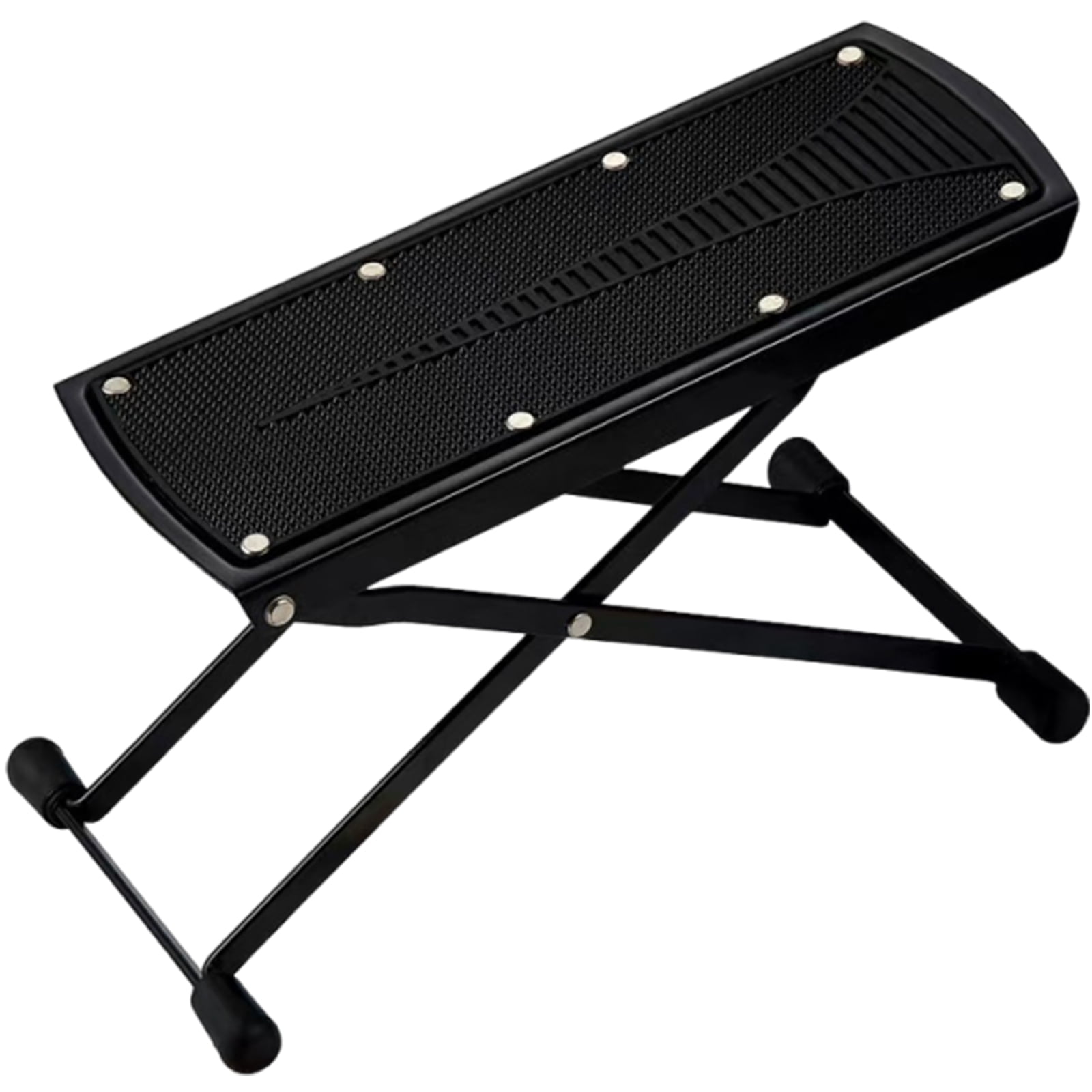 Portable Fold Up Guitar Stool 6 Height Settings Steel Reinforcement Rubber Grips Design For Musicians On The Go
