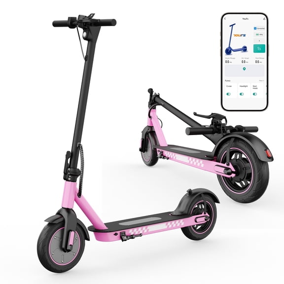 Portable Foldable Adults Electric Scooter for Teens,Fastest High Speed 19mph,Long Range 21Miles,350W Lightweight Escooter for Commuting,10" Solid wear-resistant tires