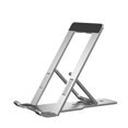 thumbnail image 1 of Portable Foldable Aluminum Alloy Phone Stand - Adjustable Lazy Desktop Stand, Non- Rubber Pads, Compatible with Smartphones & Tablets,Silver, 1 of 8