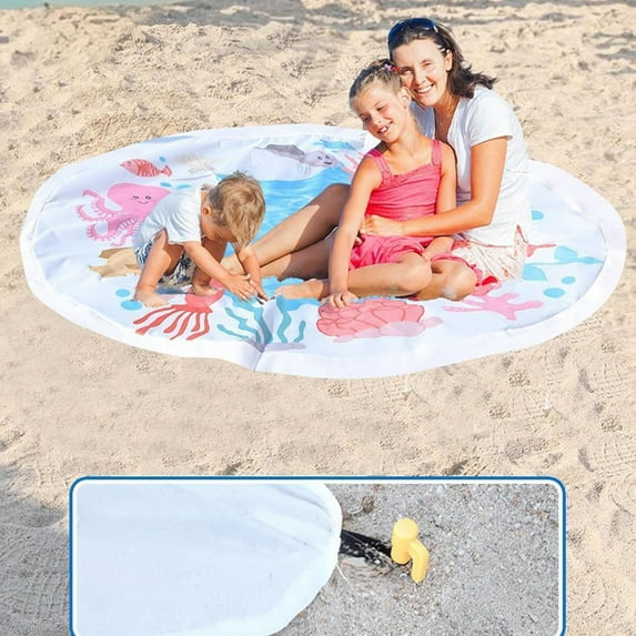 Portable Foldable Baby & Toddler Beach Pool Set w/ Mat & Bag - Leakproof, Safe Kiddie Paddling Pool for Water Play, Summer Fun, Parent-Child Interaction (Easy Clean)