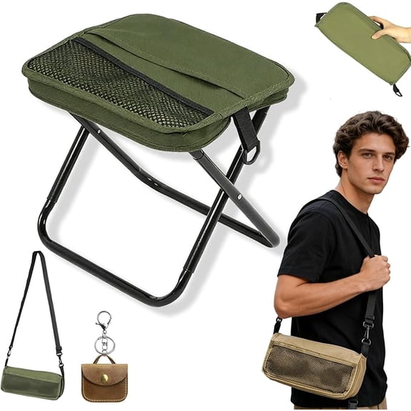 Portable Foldable Backpack Stool, Foldable Sling Bag Stool, Outdoor Folding Camping Chair Shoulder Bag, Lightweight Foldable Stool with Carrying Bags for Picnic Hiking Fishing Mountain (S,C)