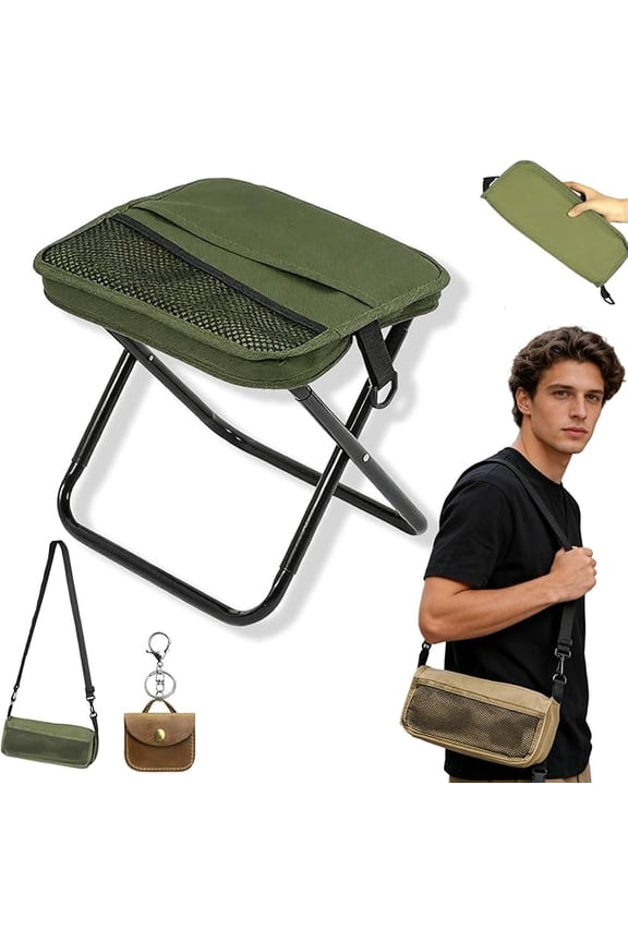 Portable Foldable Backpack Stool, Foldable Sling Bag Stool, Outdoor Folding Camping Chair Shoulder Bag, Lightweight Foldable Stool with Carrying Bags for Picnic Hiking Fishing Mountain (S,C)