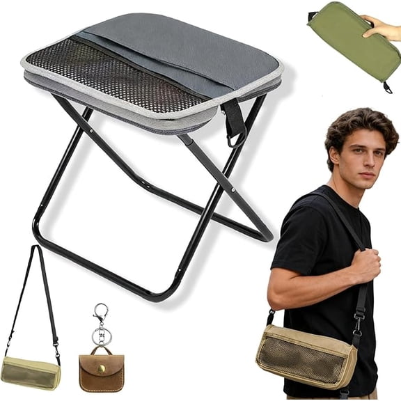 Portable Foldable Backpack Stool, Foldable Sling Bag Stool, Outdoor Folding Camping Chair Shoulder Bag, Lightweight Foldable Stool with Carrying Bags for Picnic Hiking Fishing Mountain (S,D)
