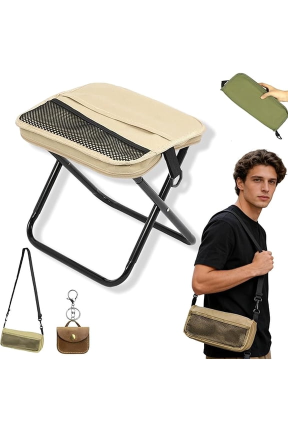 Portable Foldable Backpack Stool, Foldable Sling Bag Stool, Outdoor Folding Camping Chair Shoulder Bag, Lightweight Foldable Stool with Carrying Bags for Picnic Hiking Fishing Mountain (S,B)