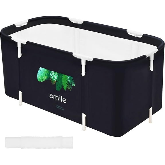 Portable folding bathtub, standing soaking tub designed for shower use, suitable for adults and children(44 inches long x 24 inches wide)