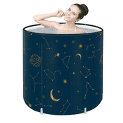 Portable Foldable Bathtub for Adults - Collapsible Travel Tub for Camping, Home & Spa - Space Saving, Durable PVC Geometry