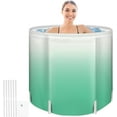 thumbnail image 1 of Portable Foldable Bathtub for Adults - Collapsible Travel Tub for Camping, Home & Spa - Space Saving, Durable PVC (Green Gradient), 1 of 7