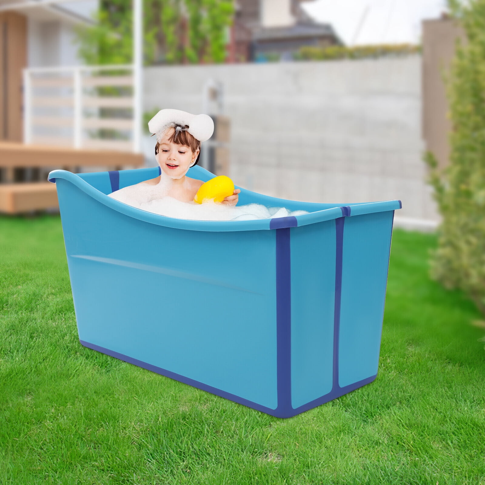 Portable Foldable Bathtub, Collapsible  Bathtub 38.19*18.5in for Children Blue