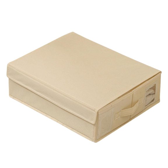 Portable Foldable Bedding Storage Box with Zippered Clousers Designs Accessory for Closet and Bedroom Daily Use